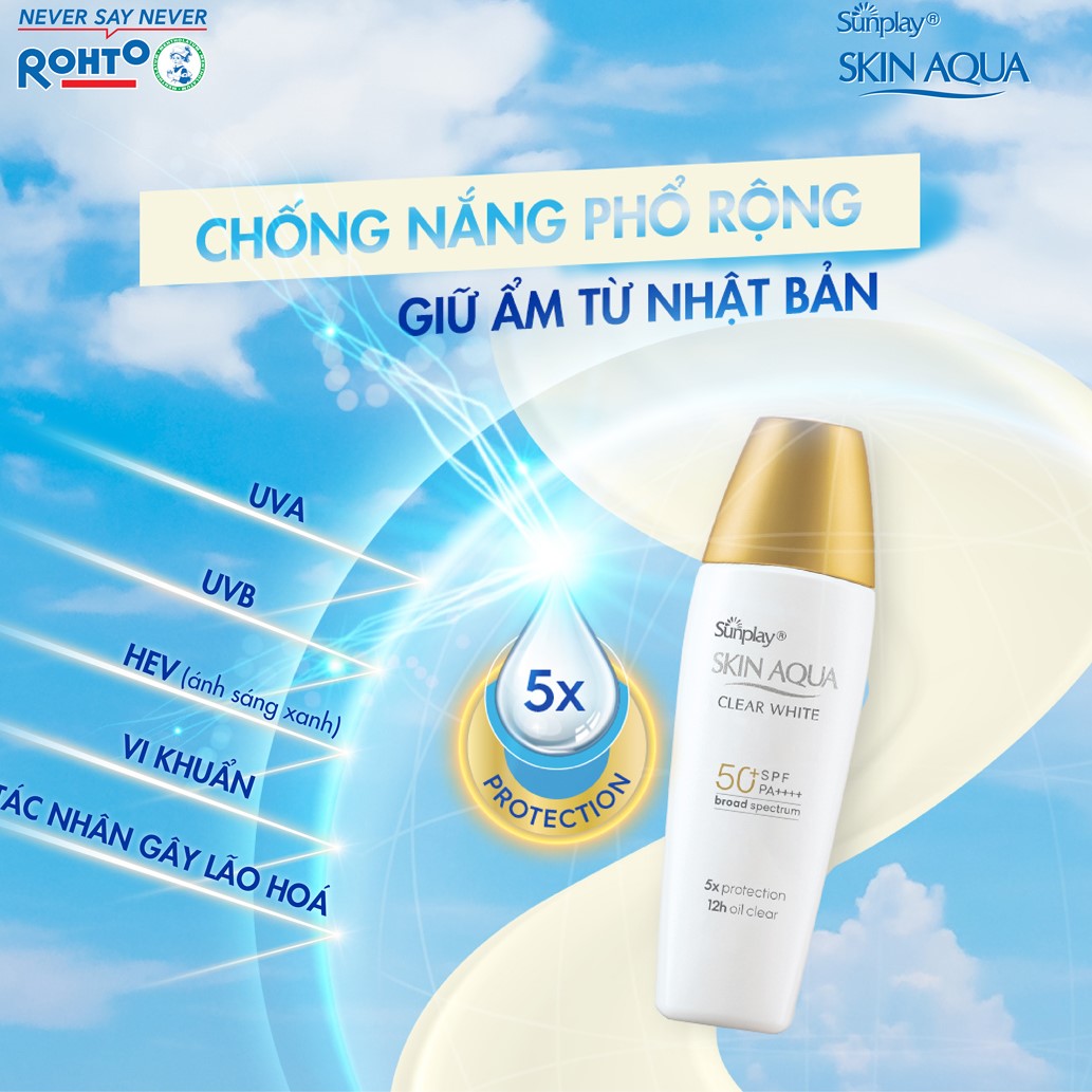 Kem Chống nắng Skin Aqua dạng sữa - Sunplay Skin Aqua Clear White SPF50+ PA++++