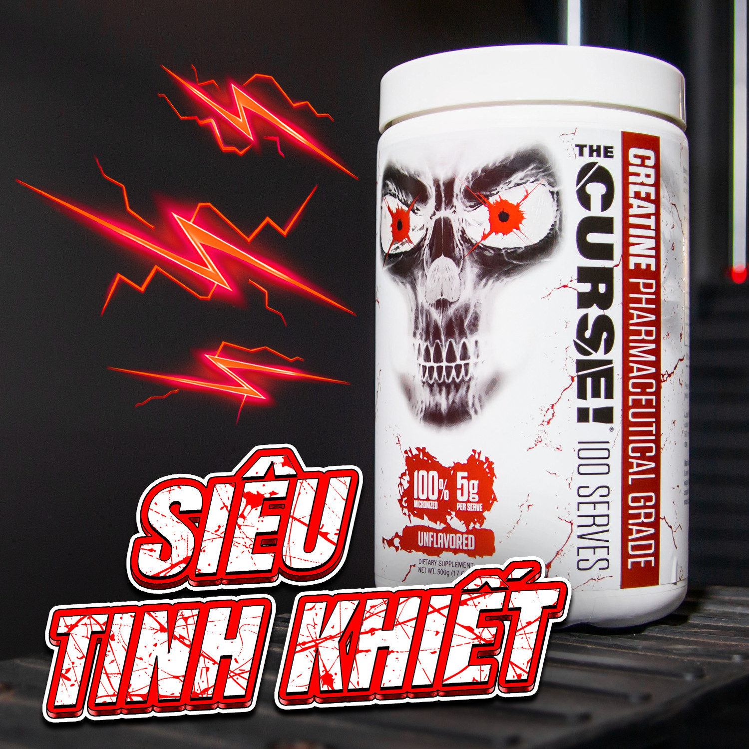 JNX The Curse Creatine Micronized (300g 500g) Bí quyết tăng sức mạnh vượt trội