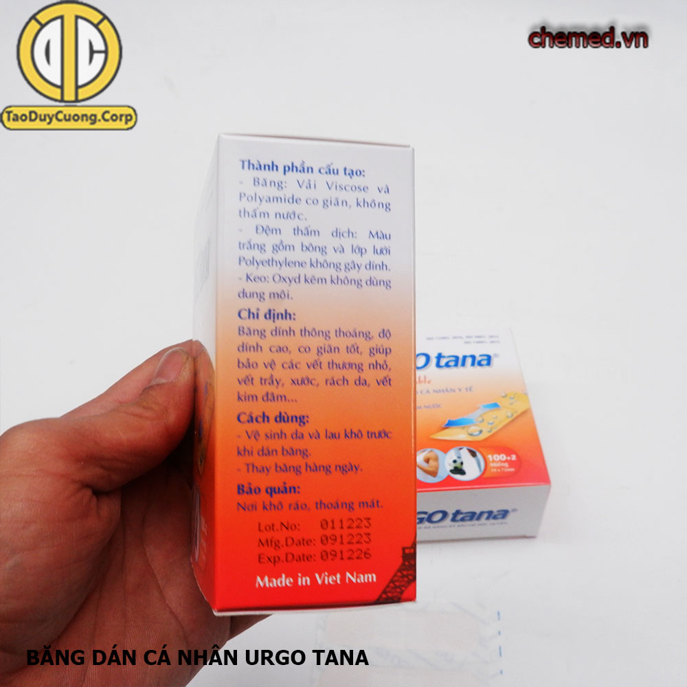 Băng dán cá nhan Urgo Tana {hộp 100 miếng + 2 }