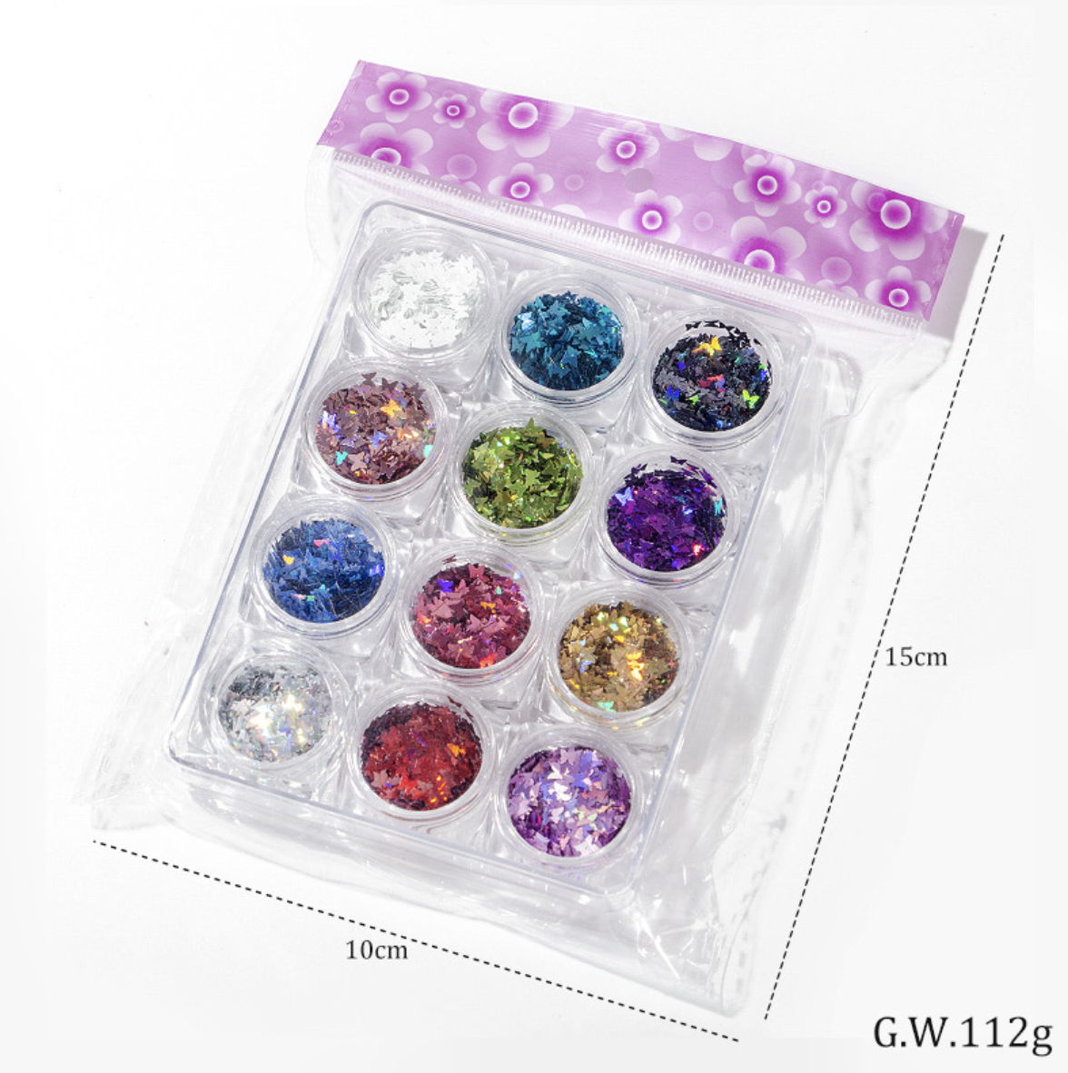 Set Bướm 12 Màu Trang Trí Móng