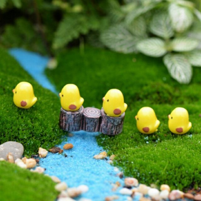 Charm gà con mini trang trí slime, tiểu cảnh