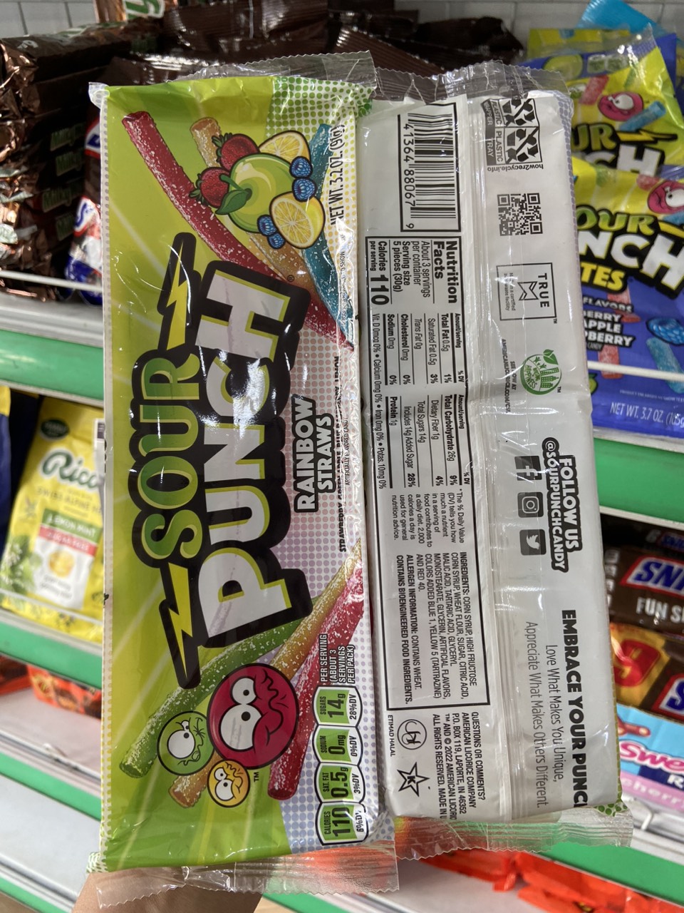 Kẹo siêu chua dạng que Sour Punch 91g