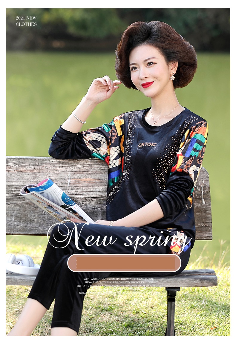 Bộ đồ trung niên nữ cao cấp, bộ nhung