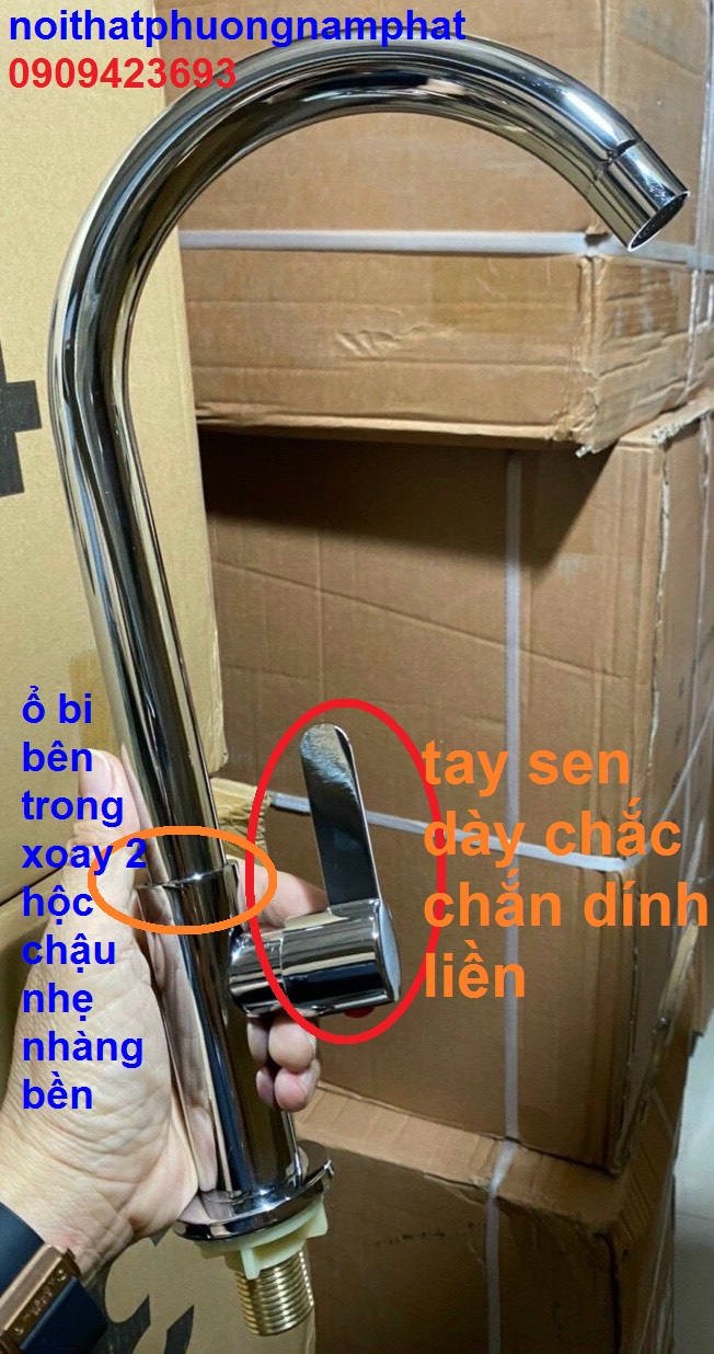 [Ổ BI BAO KHÔNG LỎNG CẦN] Vòi Rửa Chén Bát Lạnh đồng thau mạ crome quay 360 độ dùng cho 2 hộc chậu N5013 Fotar vòi ống phi 24 to đẹp bên trong vòi thiết kế ổ bi không bị lỏng cần khi quay trái quay phải