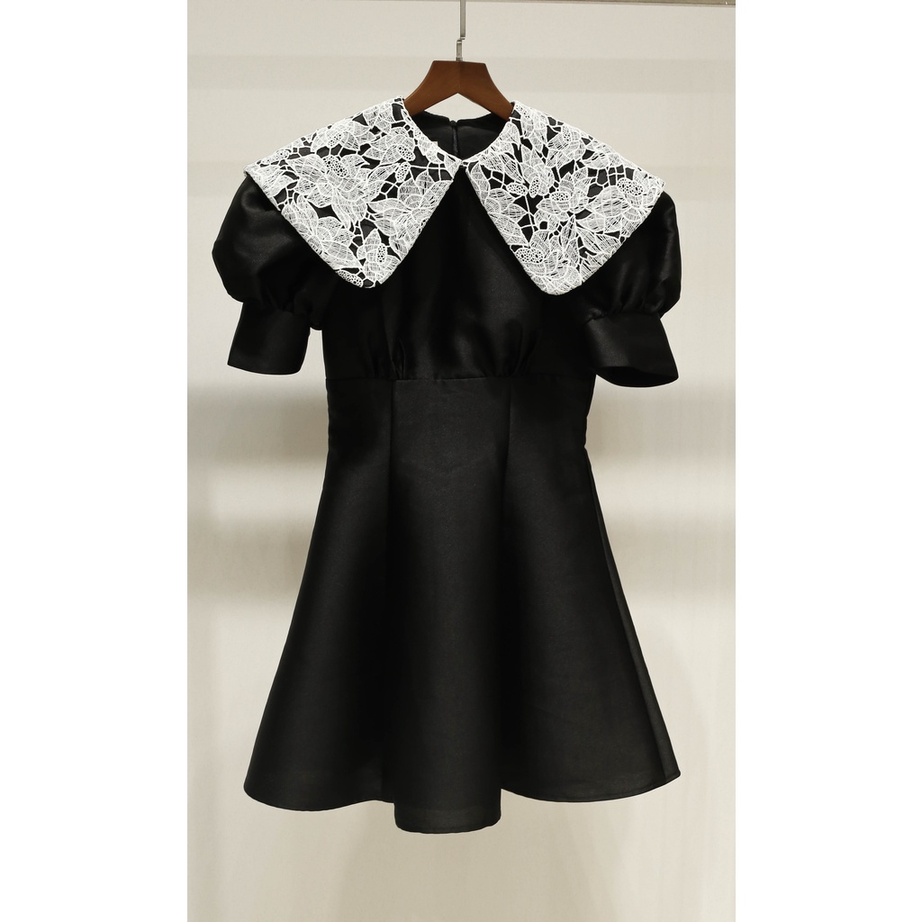 Cigno-đầm cổ ren vintage tay phồng ngắn baby doll eudora dress