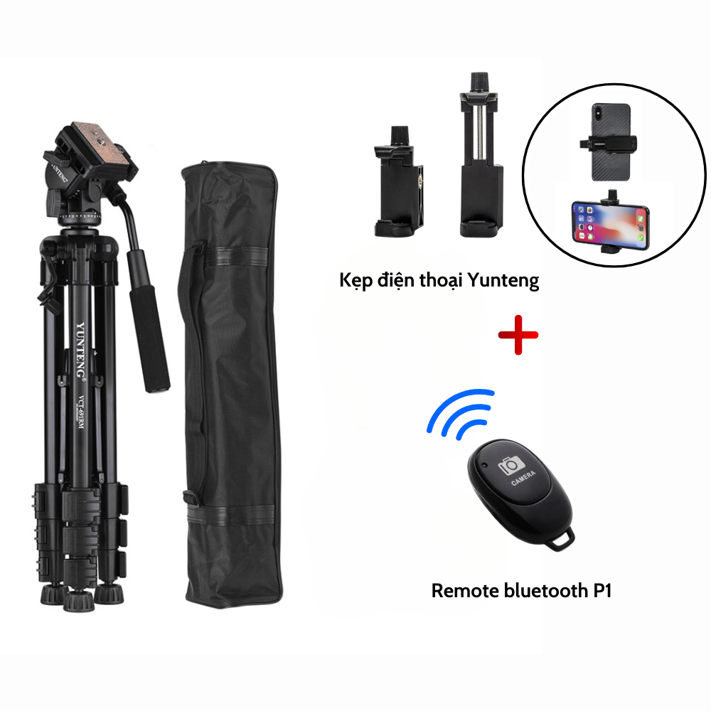 Chân máy ảnh tripod YUNTENG VCT–691 (tặng kẹp điện thoại)