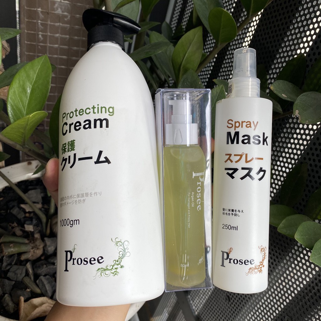 ⛱ COMBO Hấp, xịt dưỡng và tinh dầu dưỡng tóc PROSEE 1000ml/250ml/80ml