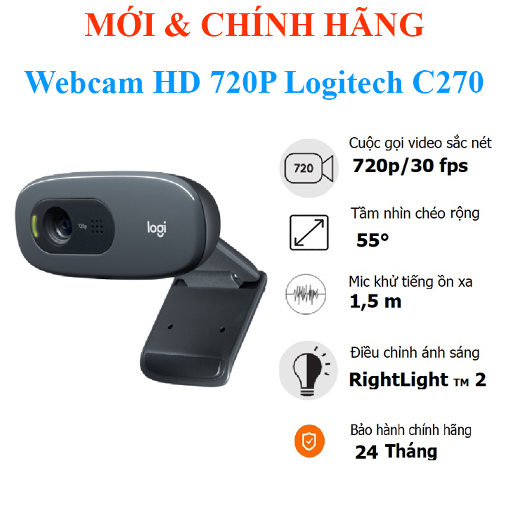 Webcam HD Logitech C270 720P