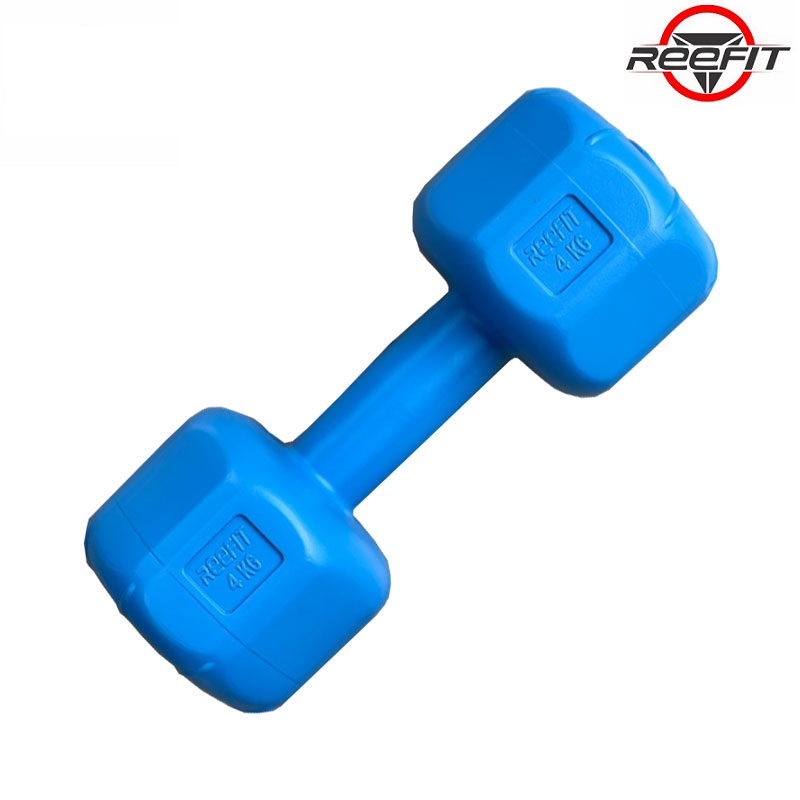 Tạ tay nhựa bát giác 4kg Reefit đã có ruột (1 cái)