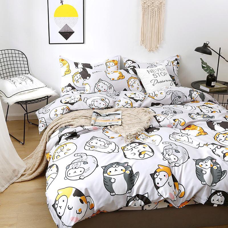 Trọn Bộ 4 Món Cotton Poly Nhập Mẫu ĐÀN MÈO dễ thương