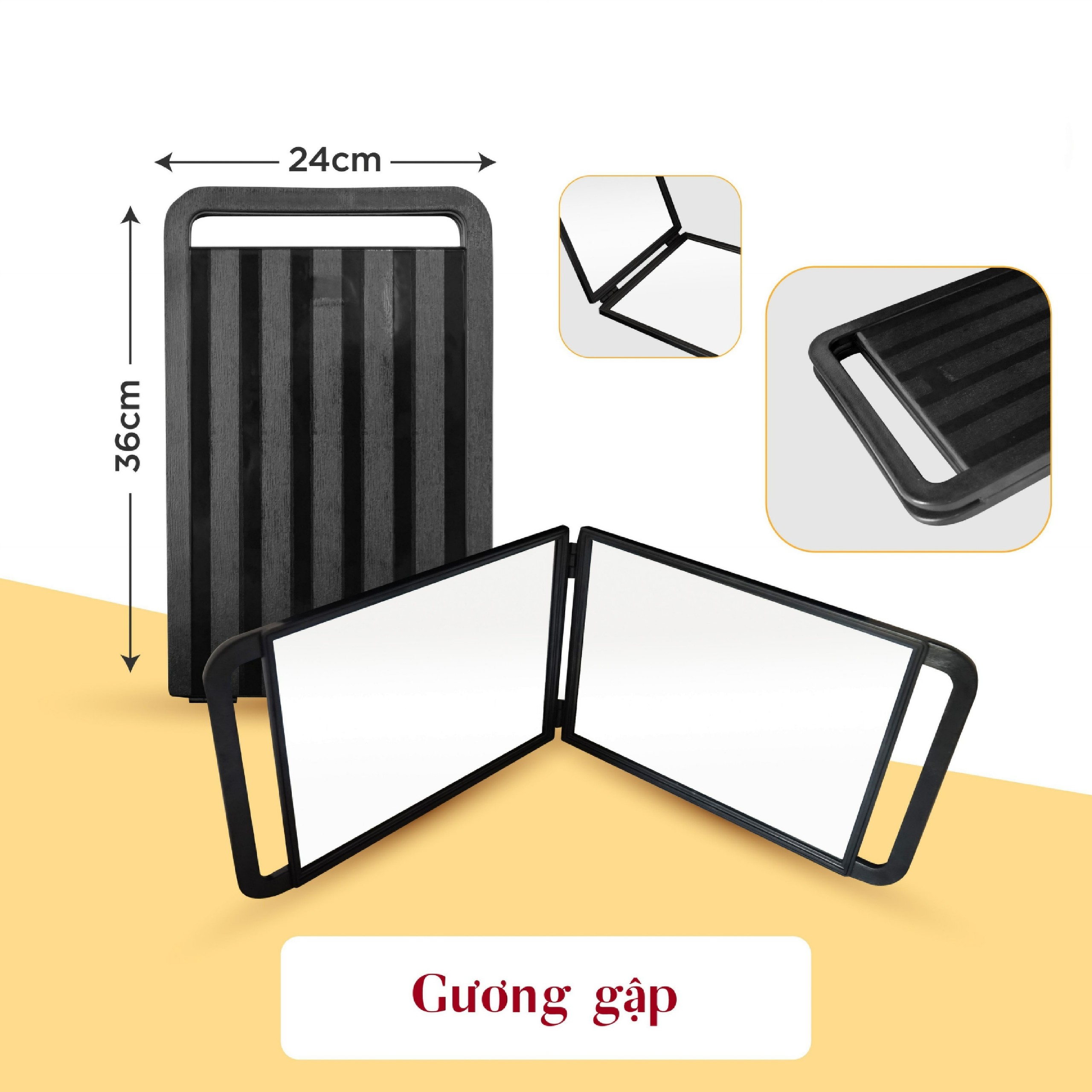 Gương gập soi sau gáy chuyên dùng cho salon tóc , gương soi sau lưng chuyên dùng cho salon tóc