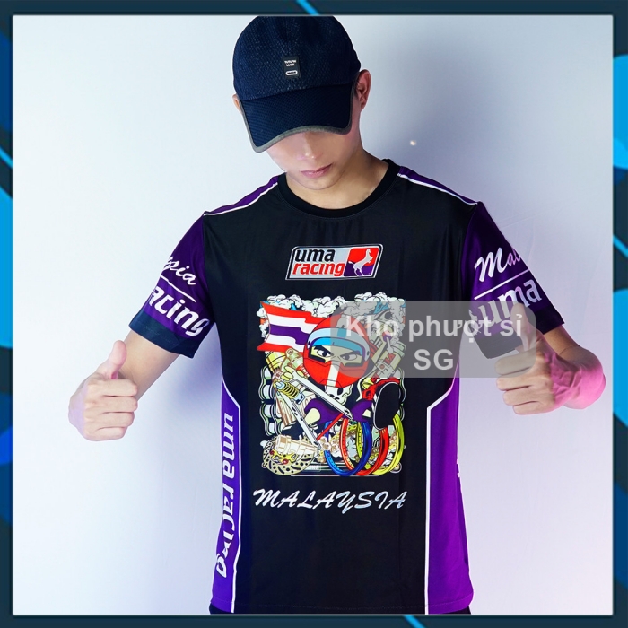 Áo thun tem xe máy VN Racing Boy Chibi 3D RCB - Áo xe đua Racing Việt Nam Uma