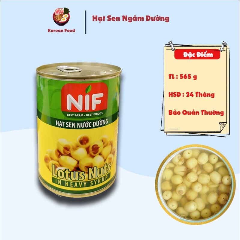Hạt Sen Nước Đường NIF lon 560g-hsd:2025