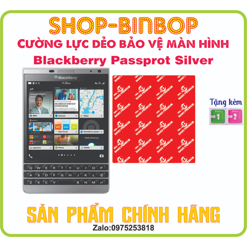 Cường lực dẻo bảo vệ màn hình điện thoại blackberry passport silver