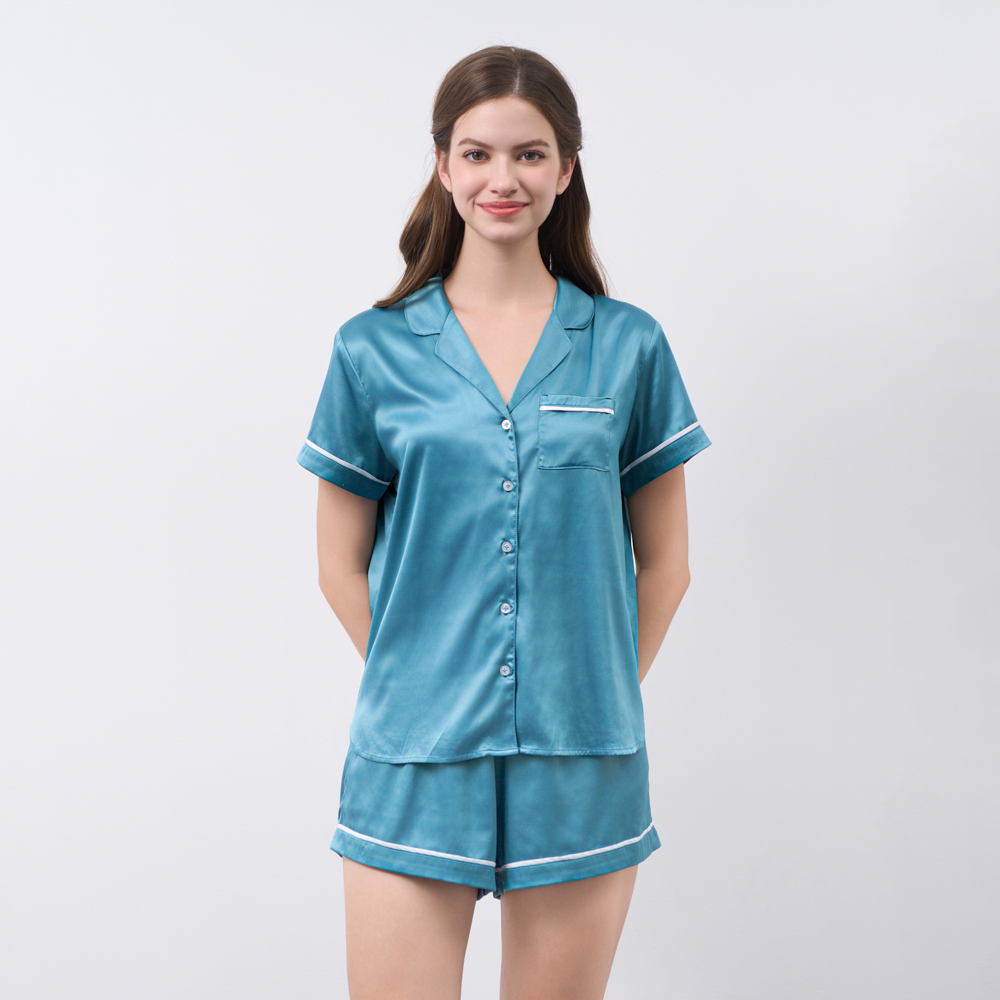 [Buy 3, Get 20% Off, Buy 2, Get 15% Off] Women's Satin Vinyl Shorts Set Bss108W22