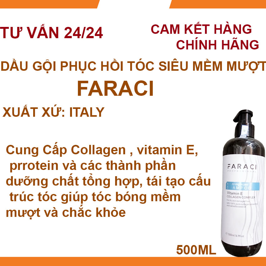 Cặp gội xả siêu mềm mượt dành cho tóc hư tổn Faraci