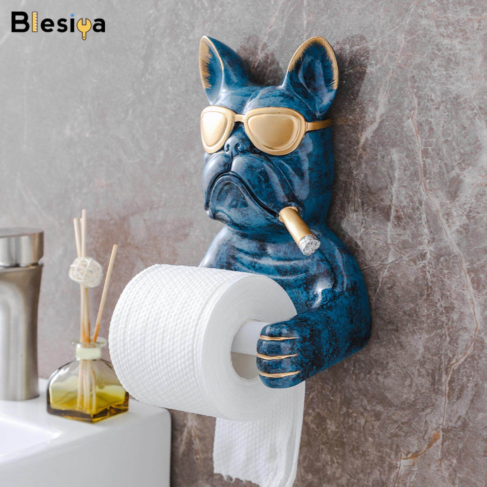 Blesiya Toilet Paper Holder Dog Figure Paper Towel Holder for Bathroom Decor