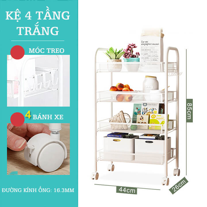 Kệ Để Đồ Đa Năng Có Bánh Xe K04