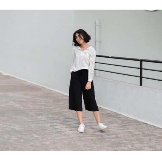 Quần ống rộng chun NTA0320