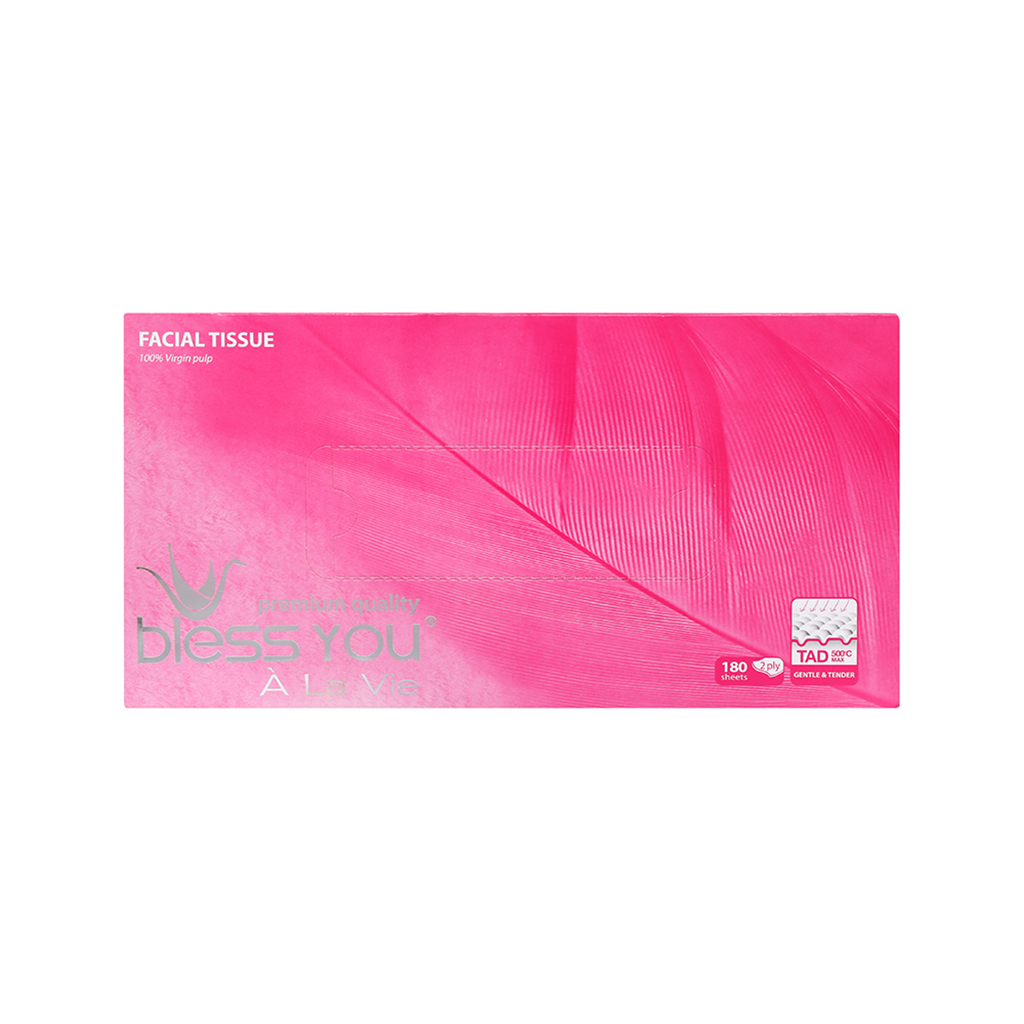 Khăn Giấy Lụa Bless You 2 Lớp Hộp 180 Tờ