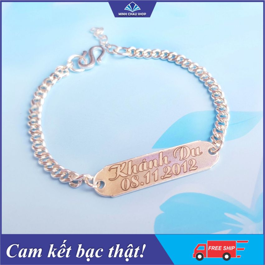 Lắc tay khắc tên cho bé