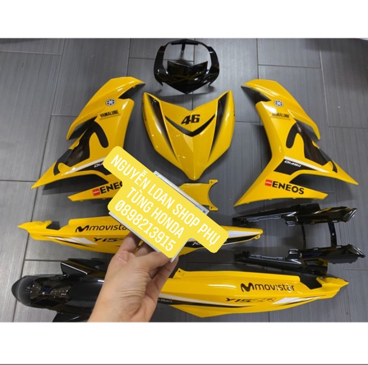 YAMAHA -DAN ÁO EXCITER 150 MÀU VÀNG ĐEN ,TEM MOVISTAR DAN SAN ZIN CHÍNH HÃNG