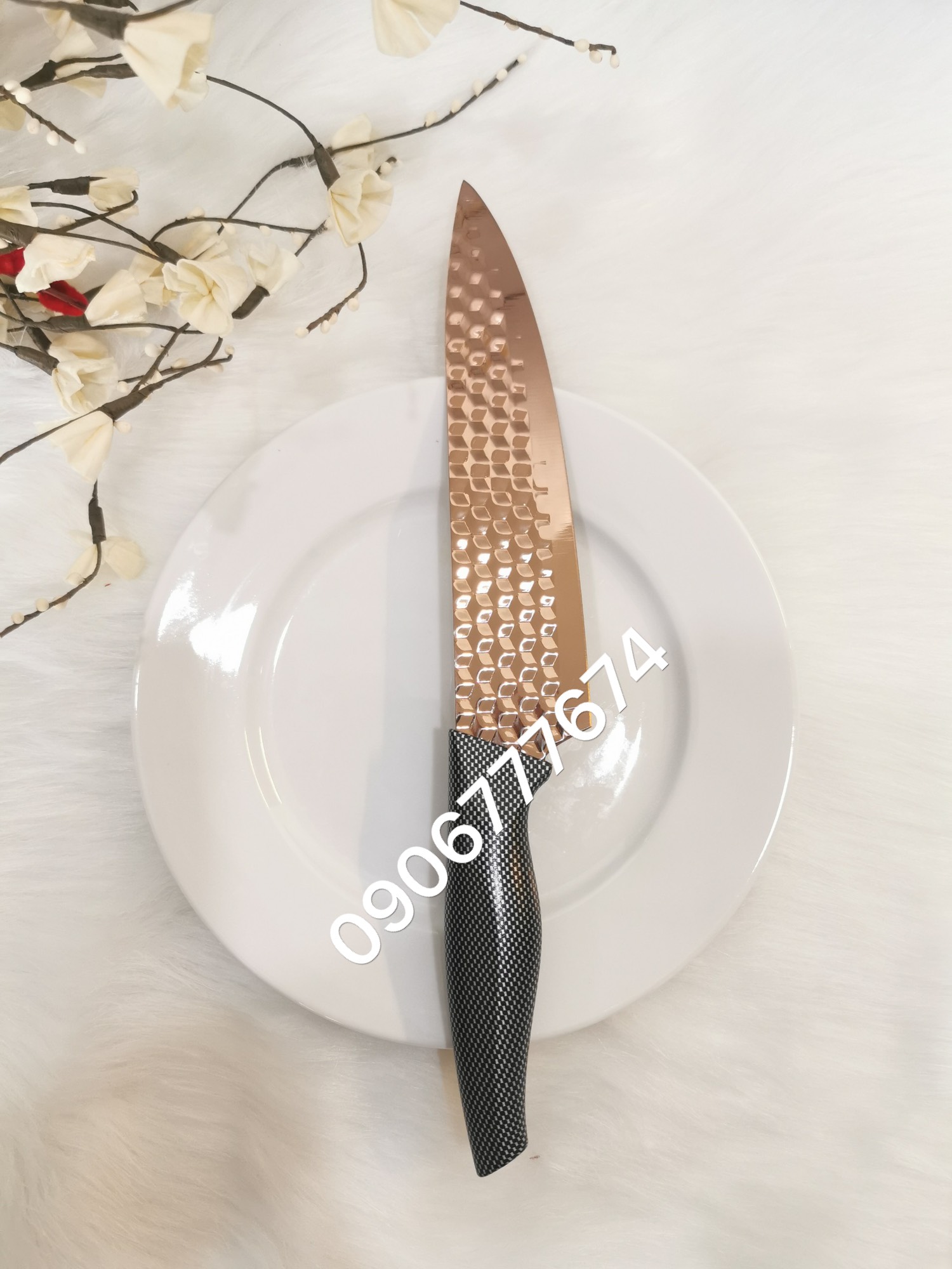 Dao Đầu Bếp Rose Gold 20cm Delaware - 007016