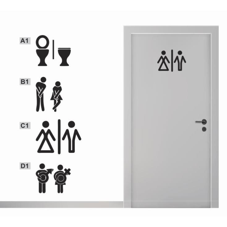 [16 MẪU] STICKER TRANG TRÍ CỬA WC SIÊU ĐỘC ĐÁO