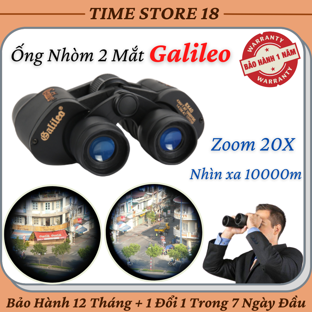 Ống Nhòm Siêu Xa Galileo - Bảo Hành 12 Tháng - Ống Nhòm Chuyên Dụng Cho Đặc Chủng Quân Đội Mỹ Sử Dụng Với Tầm Nhìn Xa Đến 20 Km Hình Ảnh Rõ Nét