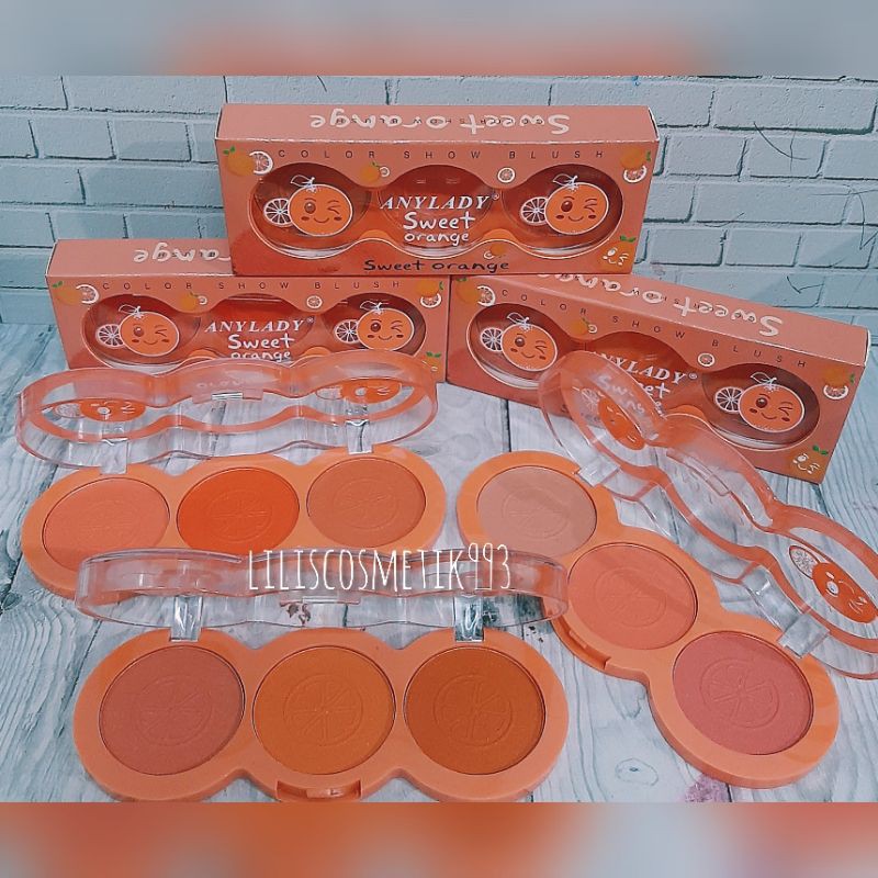 Phấn Má 3 Ô ANYLADY SWEET ORANGE NO.738