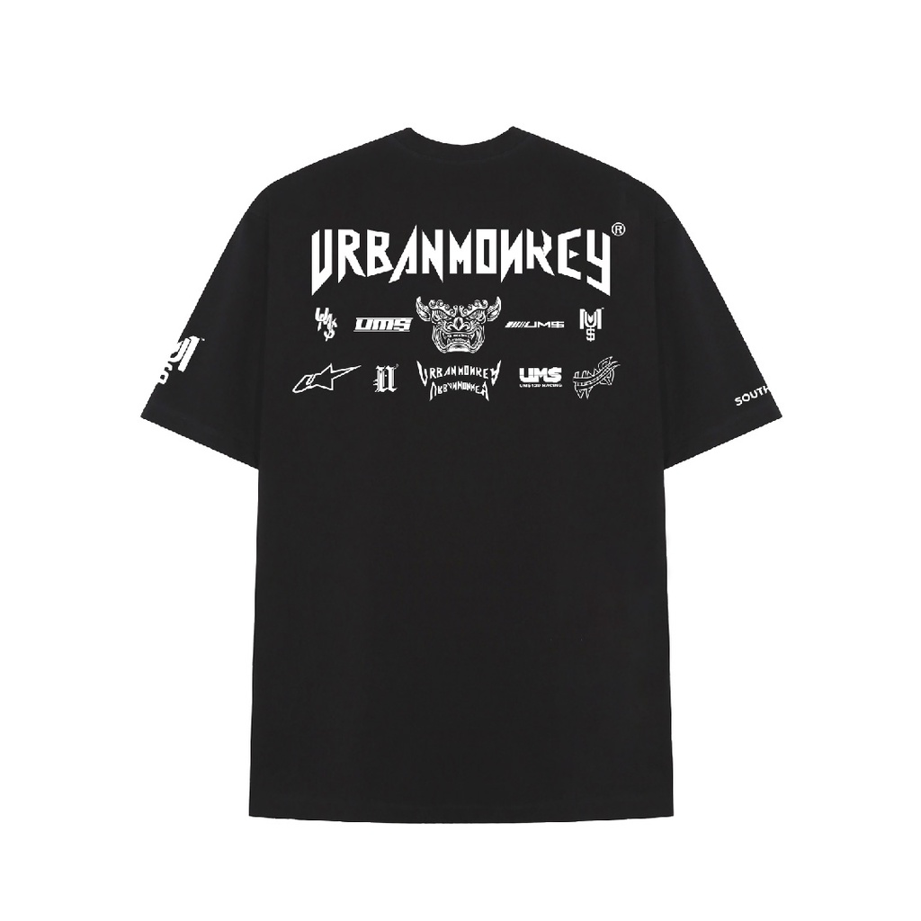 Áo Thun URBAN MONKEY SOUTHSIDE Đen Thun Cotton Dày Dặn
