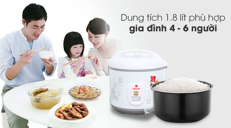 Nồi cơm điện Happycook 1.8 lít HCJ-1822