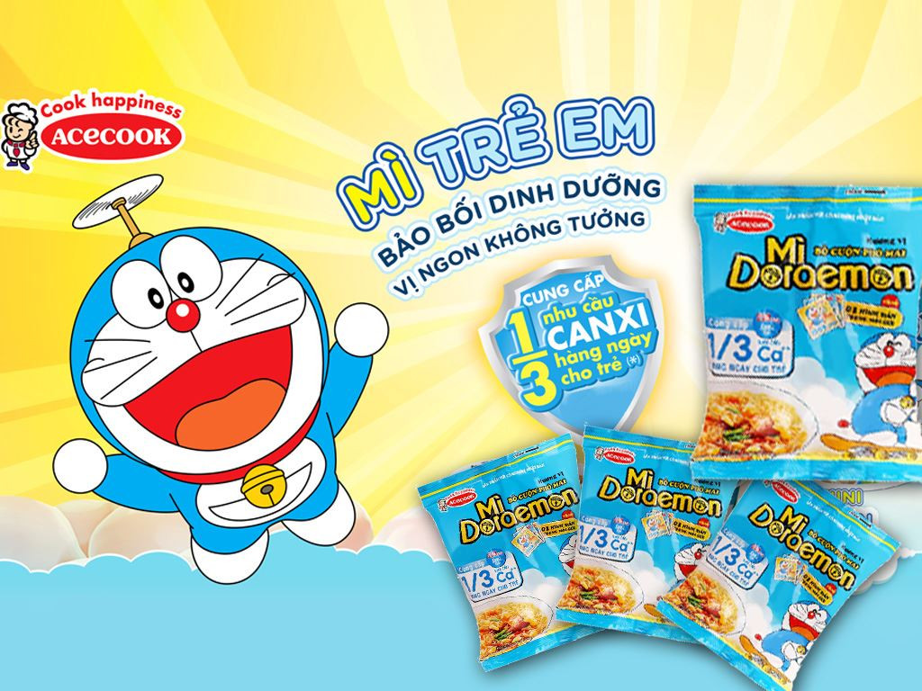 [Thùng 30 gói] Mì Doraemon bò cuộn phô mai gói 62g