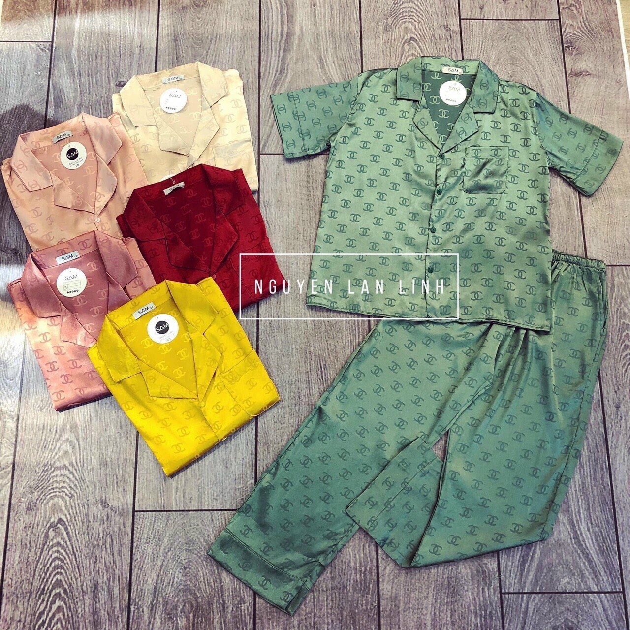 Bộ đồ lụa sau sinh quần dài áo cộc-bộ lụa sau sinh