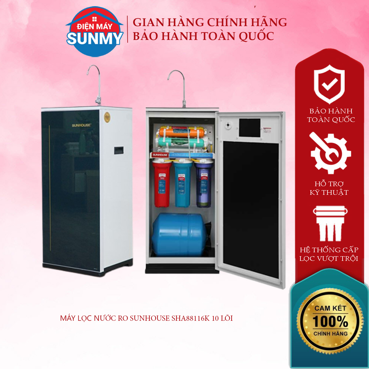 Water Purifier RO Sunhouse SHA88116K 10 core, machine filter 10 core, water purifier Sunhouse 10 core-display commodity warranty genuine national 12 months