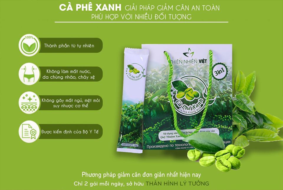 1 hộp cà phê xanh lớn 30 gói