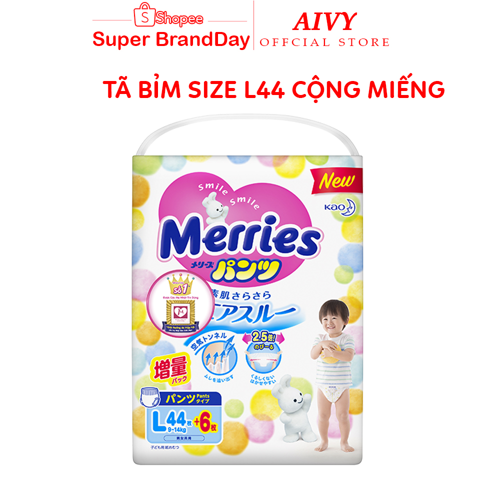 Bỉm Merries Cộng Miếng Đủ Size
