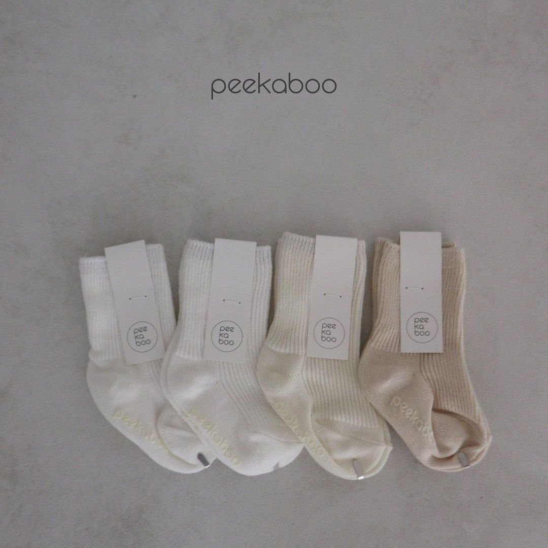 [Chính hãng] Set 4 đôi tất bắp Peekaboo Hàn Quốc cho bé