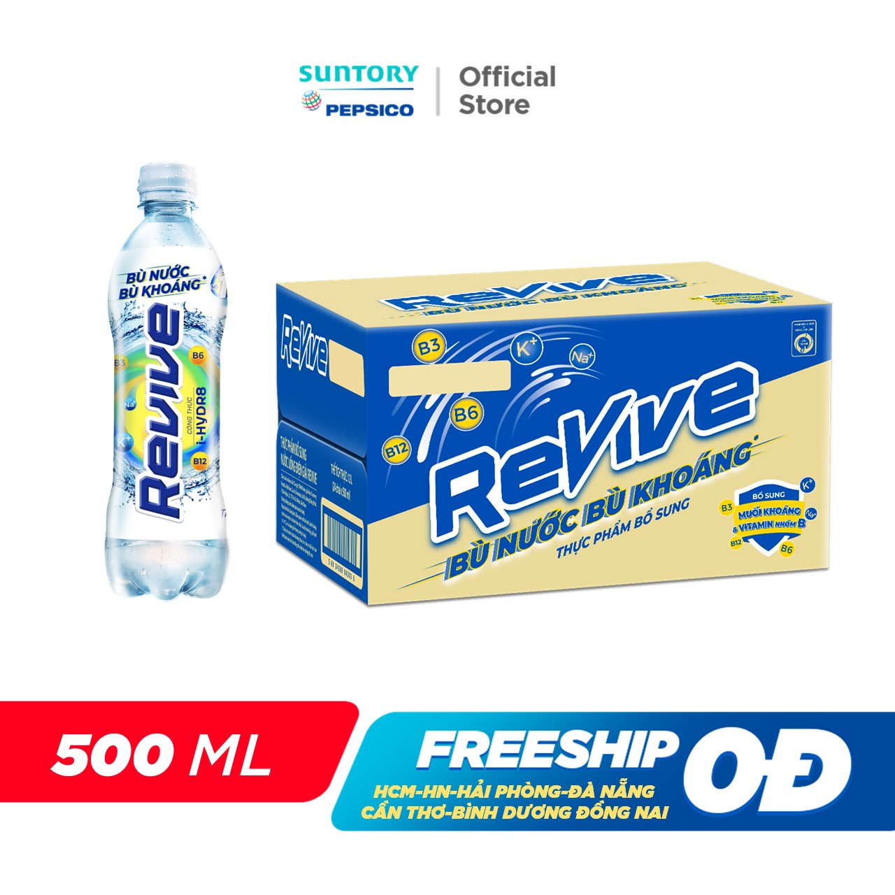 Thùng 24 Chai Nước Điện Giải Thể Thao Revive (500ml/chai)
