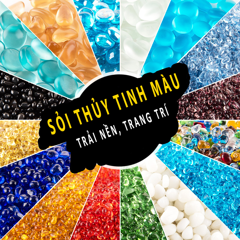 Sỏi thủy tinh màu Sỏi trang trí