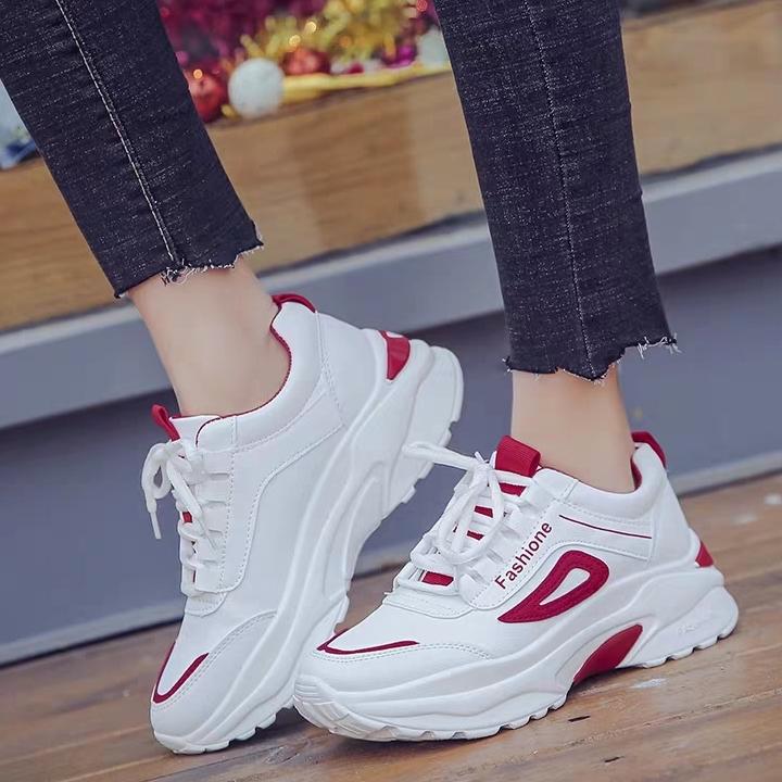 GIẦY SNEAKER NỮ F-S CÓ 2 MÀU TRẮG ĐỎ