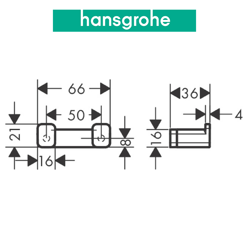 Móc áo đôi HANSGROHE AddStoris 41755