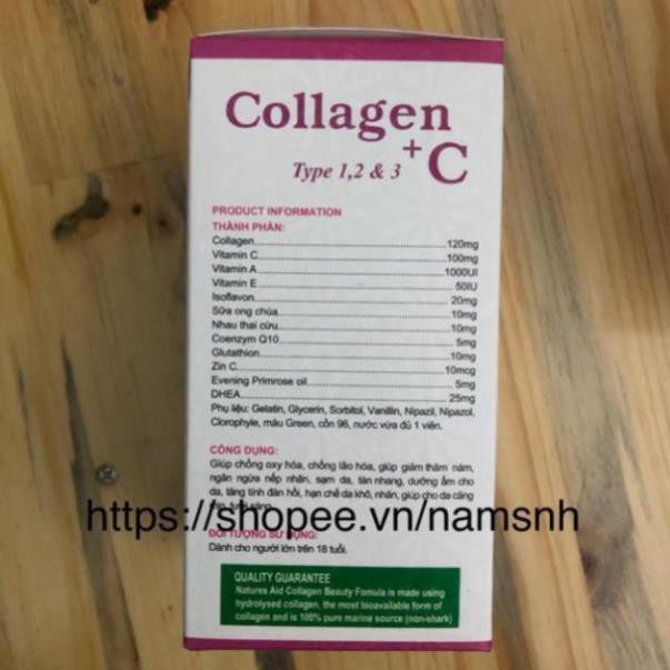 ĐẸP DA SÁNG DA COLLAGEN + C Lọ 60 viên