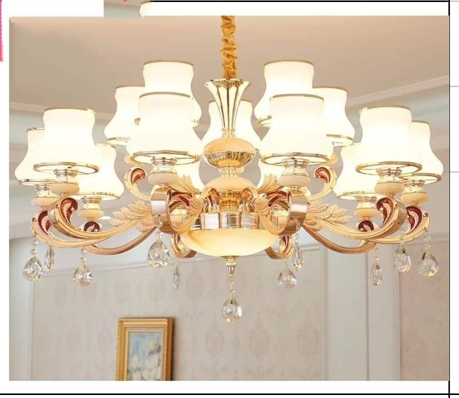 Đèn Chùm 15 Tay KIMILOG Phù Hợp Trang Trí Phòng Khách, Nhà Hàng, Khách Sạn, quán Cafe, karaoke, shop thời trang [ Tặng Kèm 15 Bóng LED][ Hàng chuẩn loại I Bảo Hành 10 Năm ]