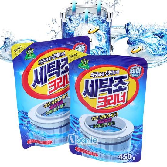 Bộ 2 gói bột tẩy lồng máy giặt Hàn Quốc 450g, bo 2 goi bot tay long may giat