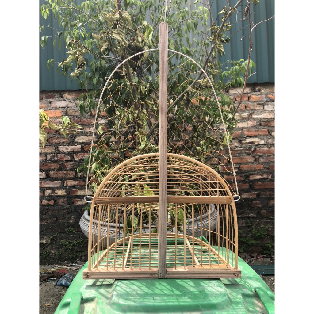 Lồng bẫy chim chào mào, chích chòe chất liệu tre già đỏ lò xo cứng siêu nhạy giá rẻ Lồng chim Kabosa