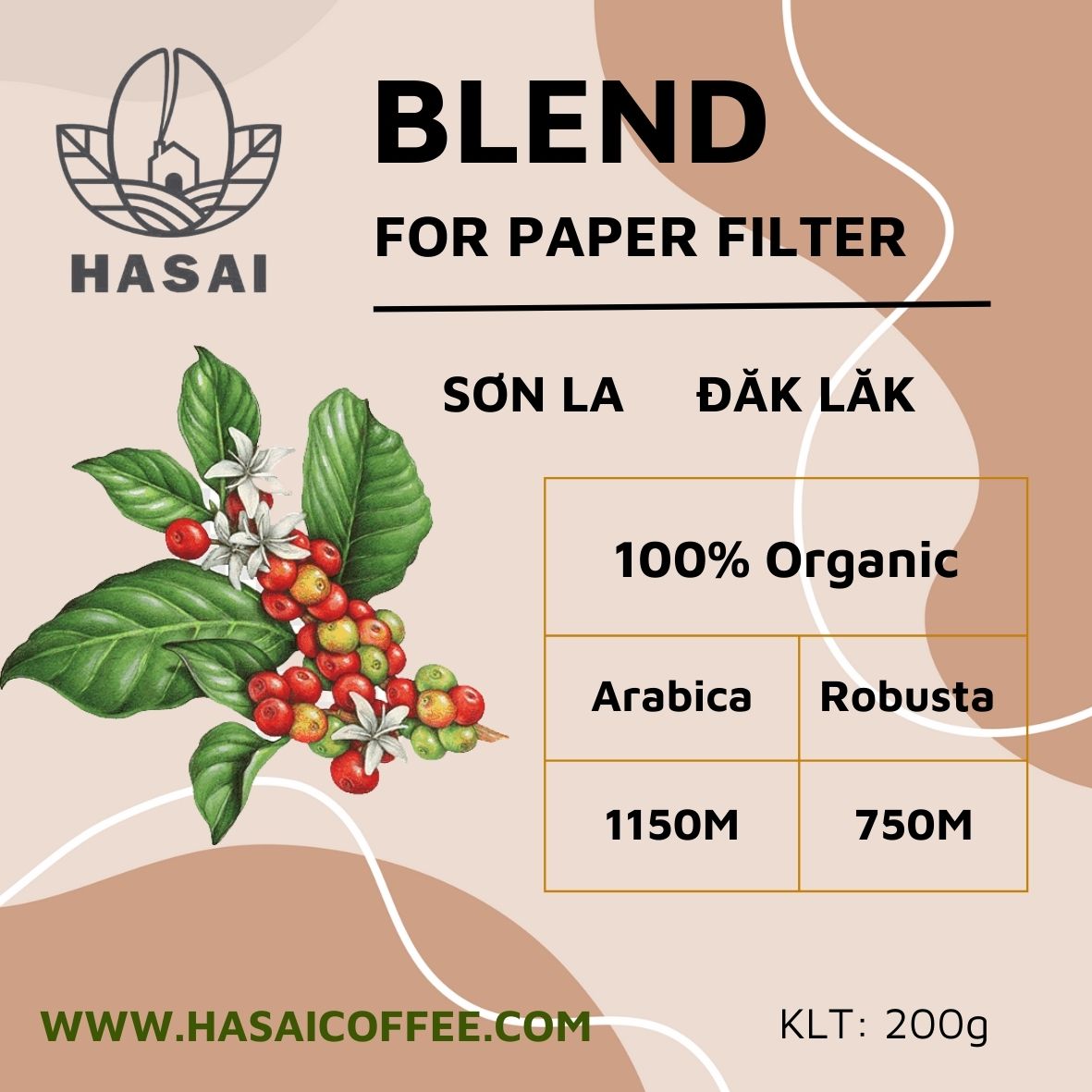 CÀ PHÊ PHIN GIẤY TINH TẾ - HASAI COFFEE BLEND (Rang mộc nguyên chất 100% đóng gói trong phin giấy lọc Nhật Bản 20 gram)