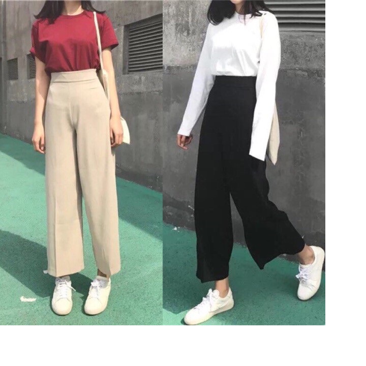 Quần ống suông khóa sườn công sở nữ