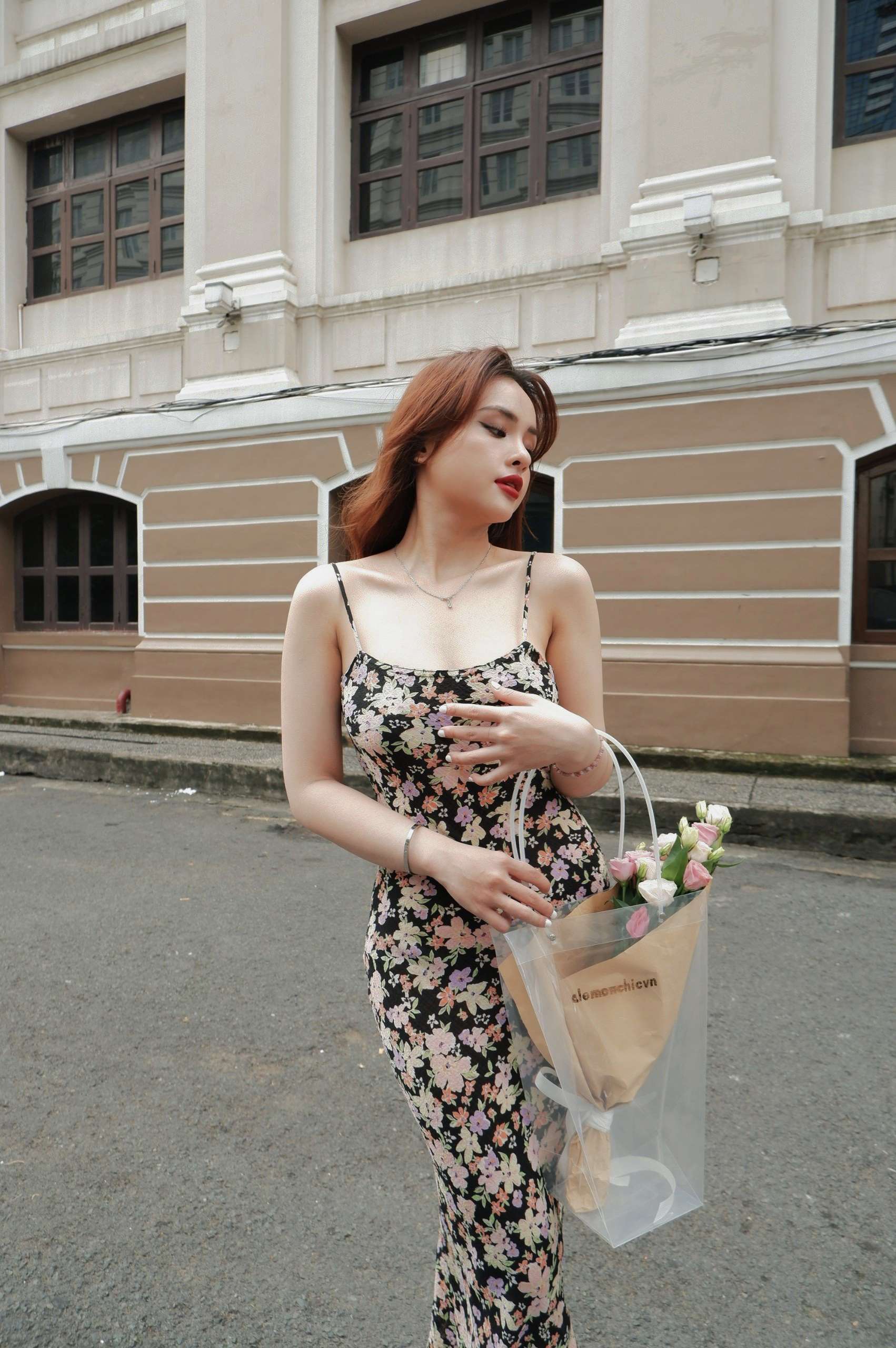 LEMONCHIC - ĐẦM 2 DÂY BẢN NHỎ FORM DÀI - D256