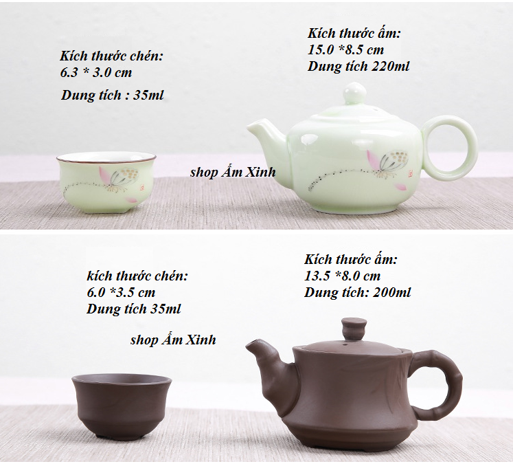 Bộ ấm chén có kèm khay